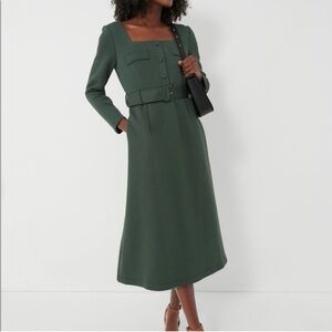 Tuckernuck Elle Long Sleeve Midi Knit‎ Dress Forest Green Medium